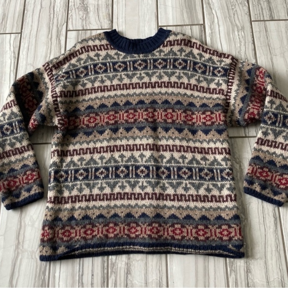 Heather & Tweed vintage knit wool sweater. EUC